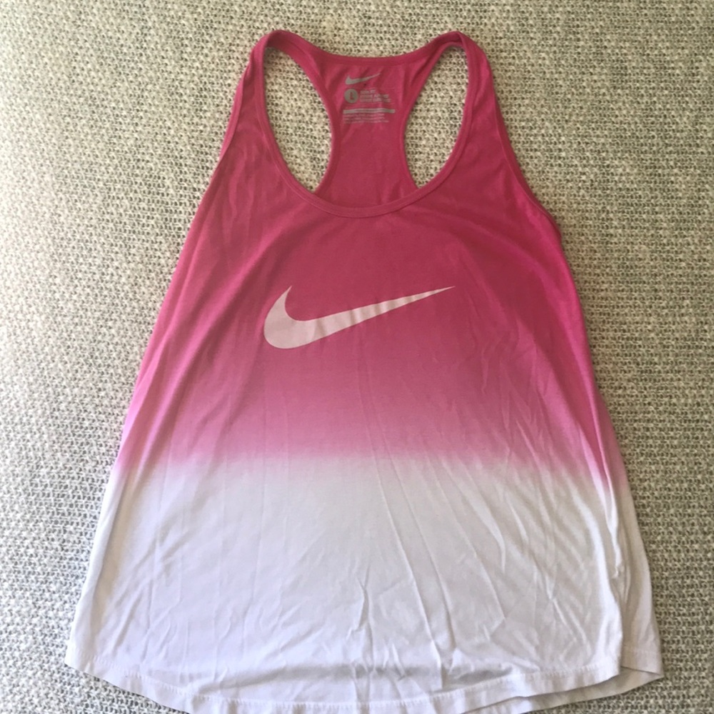 Nike pink ombré slim fit racerback tank size L